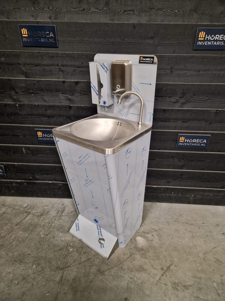 wasbak | staand model | voetbediening | rvs