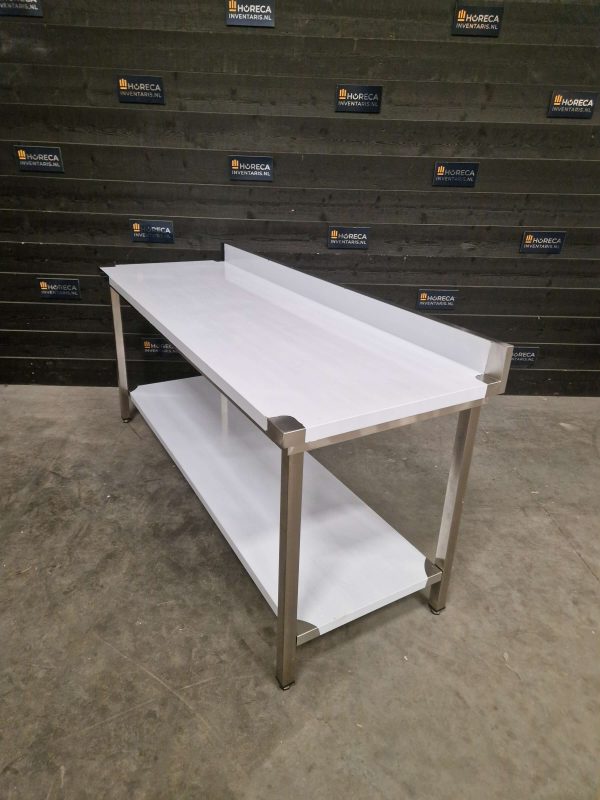 werktafel | bodemschap | spatrand | rvs | 120x70 cm