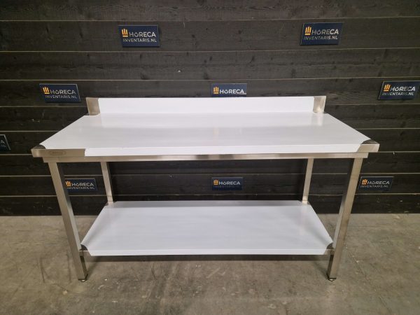 werktafel | bodemschap | spatrand | rvs | 120x70 cm