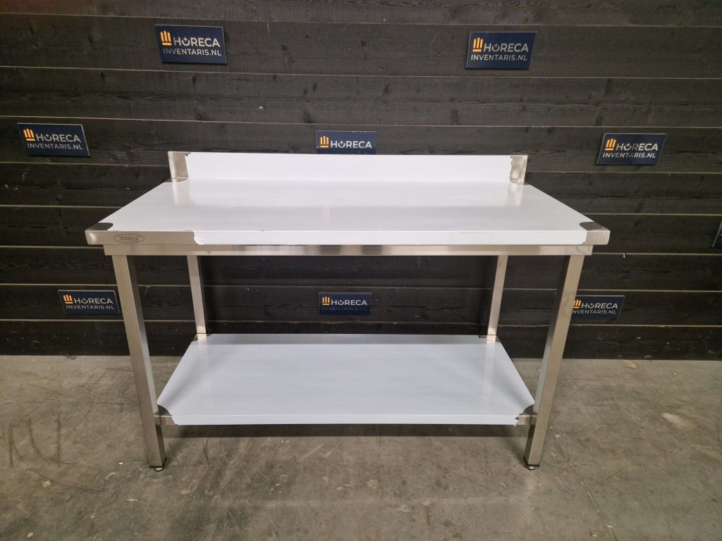 werktafel | bodemschap | spatrand | rvs | 120x70 cm