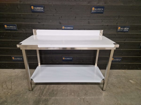 werktafel | bodemschap | spatrand | rvs | 120x70 cm