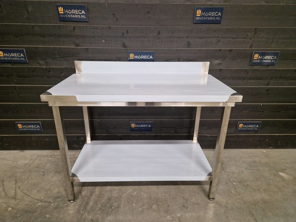 werktafel | bodemschap | spatrand | rvs | 120x70 cm