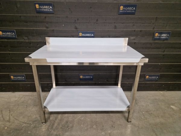 werktafel | bodemschap | spatrand | rvs | 120x70 cm