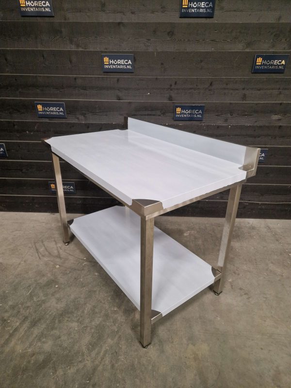 werktafel | bodemschap | spatrand | rvs | 120x70 cm