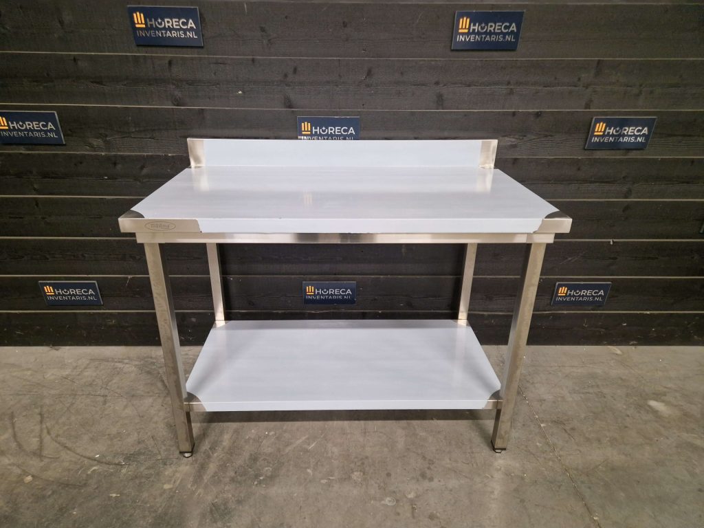 werktafel | bodemschap | spatrand | rvs | 120x70 cm