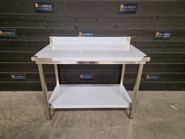 werktafel | bodemschap | spatrand | rvs | 120x70 cm