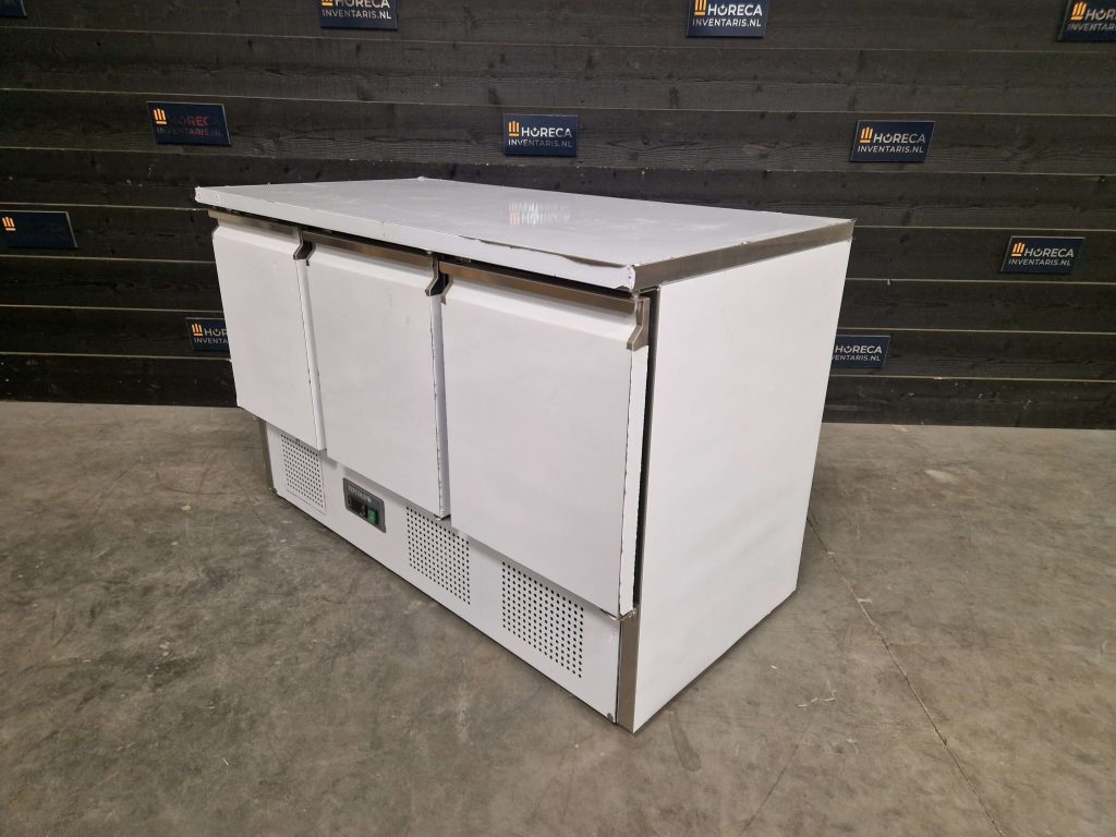 tefcold koelwerkbank | saladette | 3 deurs | rvs | sa1365 s/s