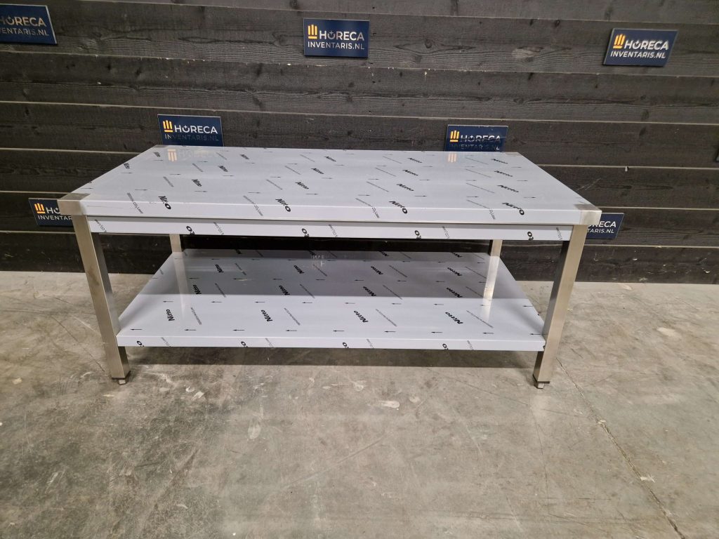 werktafel | bodemschap | laag model | rvs | 140x70 cm