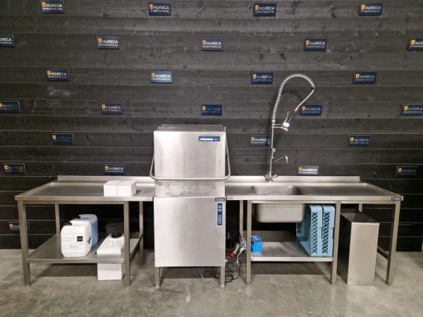 rhima vaatwasser | doorschuifvaatwasser | aan en afvoertafel | wd7 | 400v