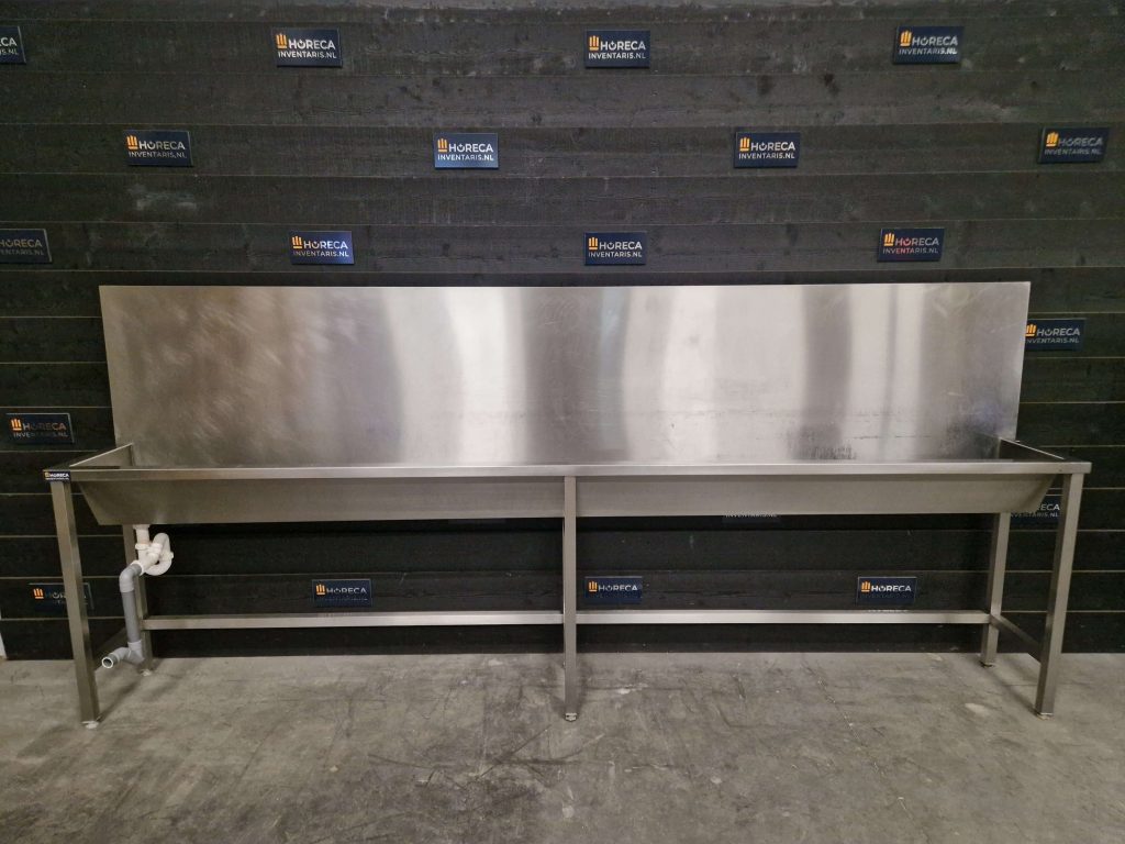 wastafel voor voorlader | enkele wasbak | rvs | 120 cm