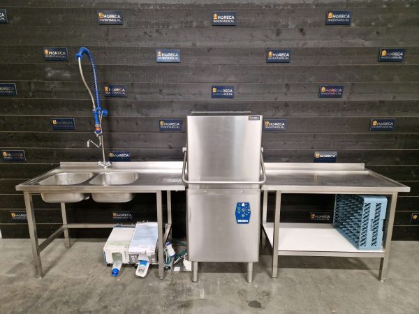 dexion vaatwasser | doorschuifvaatwasser | aan en afvoertafel | 400v | gl72dx