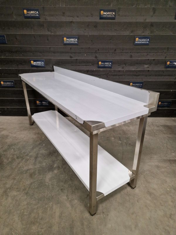 werktafel | maxima | opstaande rand | rvs | 140x70 cm