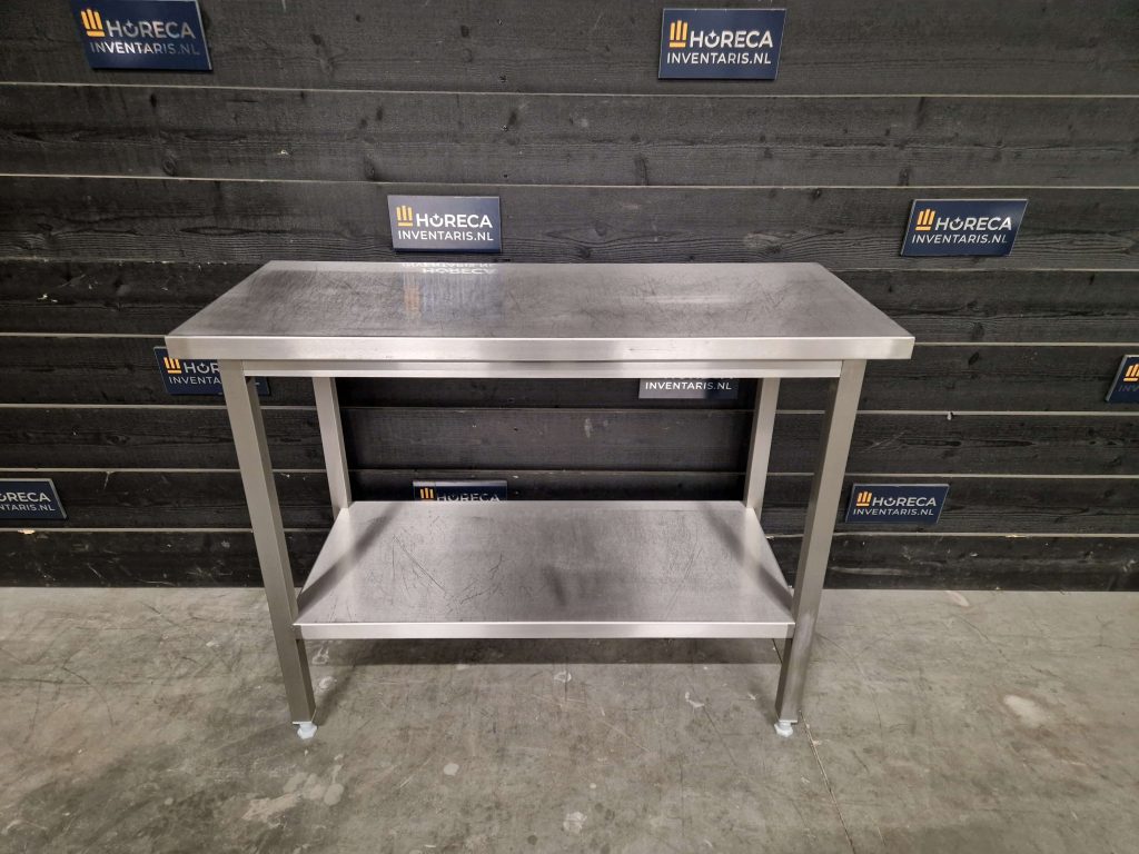 werktafel | prullenbak gat | rvs | 120cm