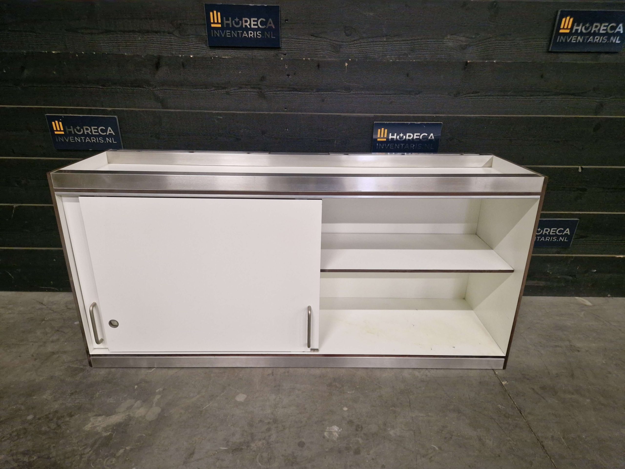 werktafel | prullenbak gat | rvs | 120cm