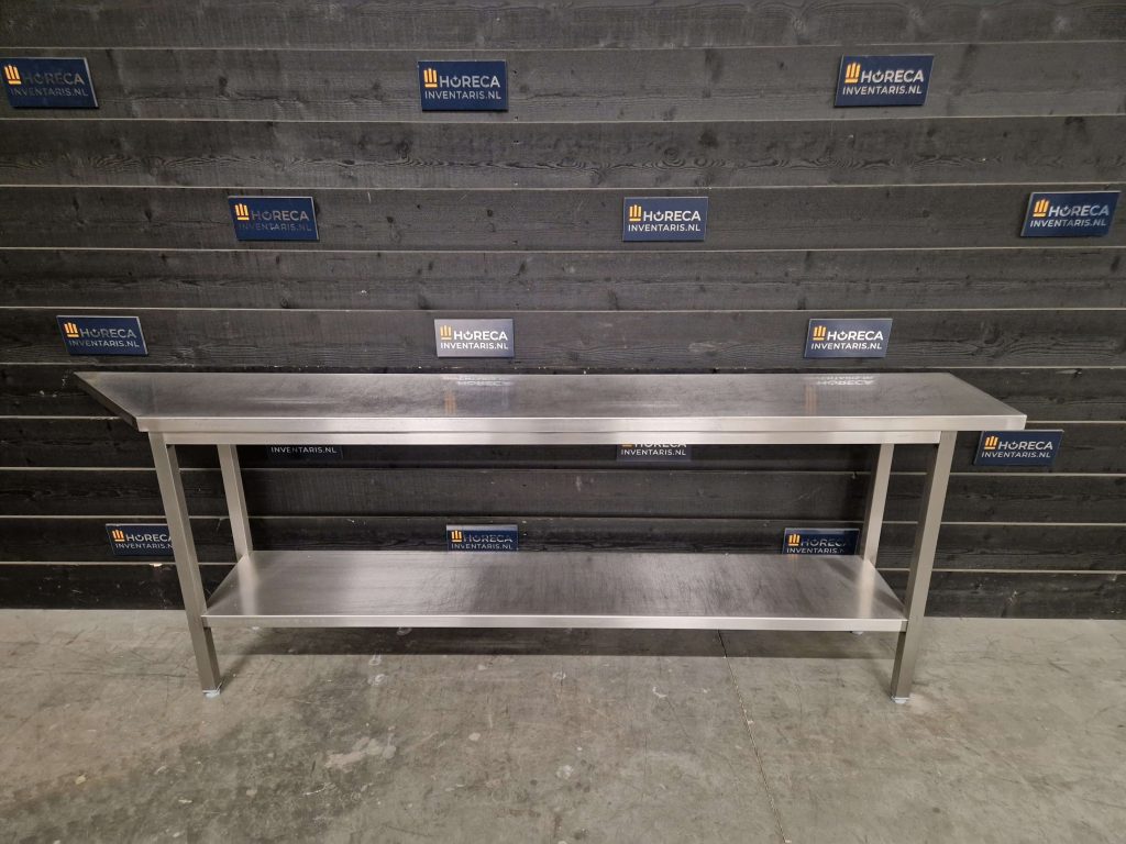 werktafel | prullenbak gat | rvs | 120cm