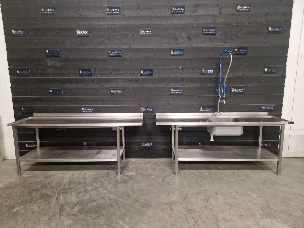 aan en afvoertafel | wasbak | rvs