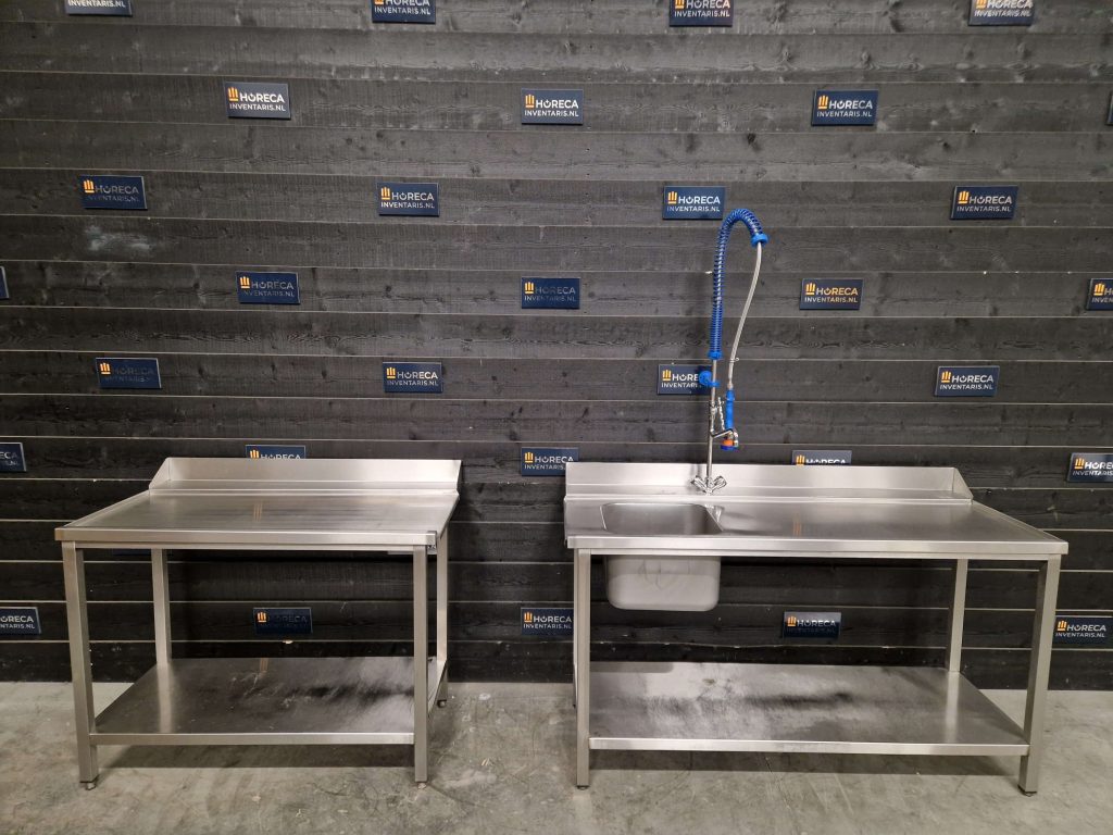aan en afvoertafel | wasbak | rvs